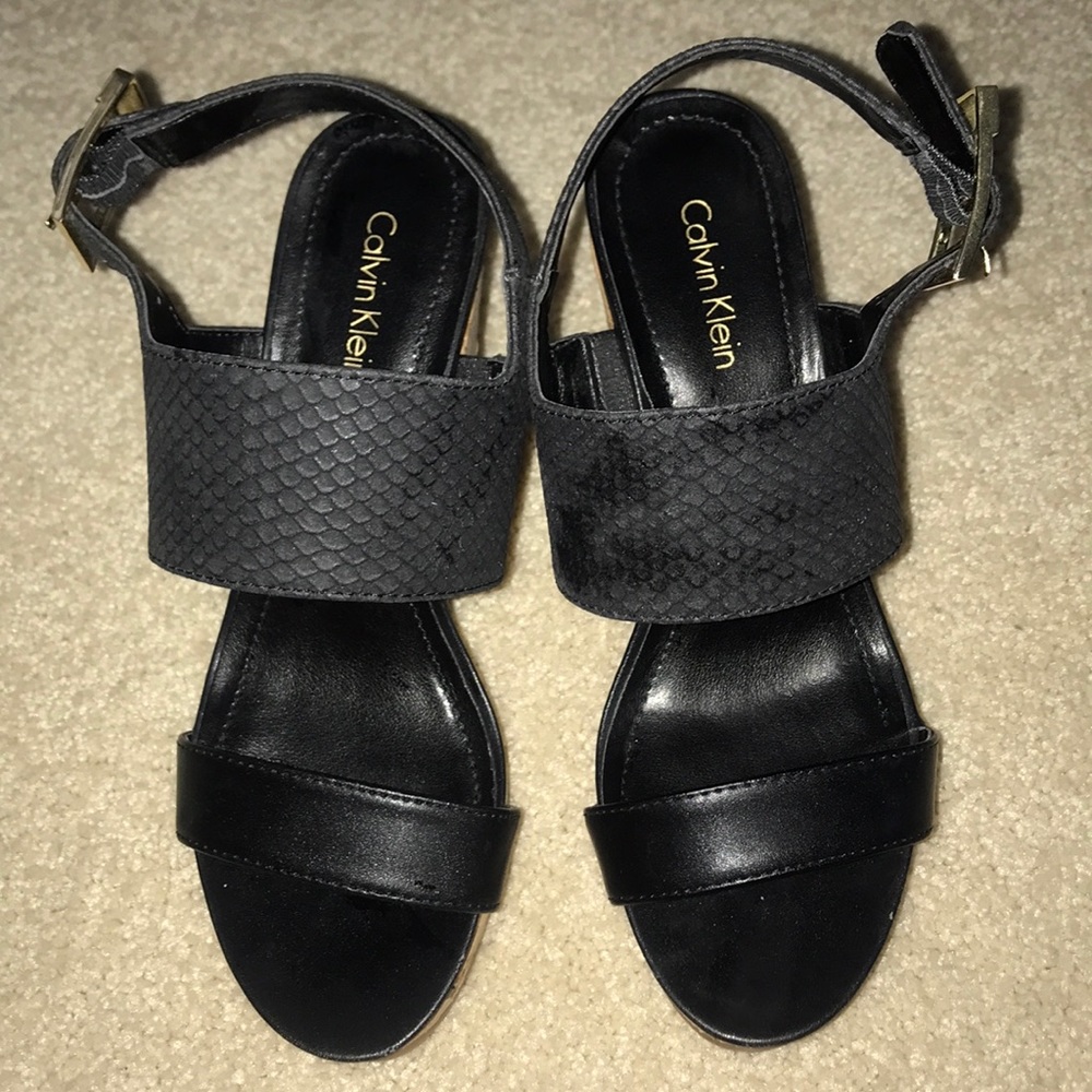 Black Calvin Klein Wedges